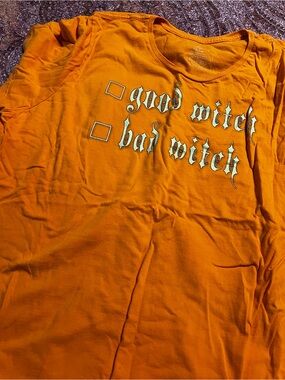 Orange 'Good Witch / Bad Witch' Graphic Tee